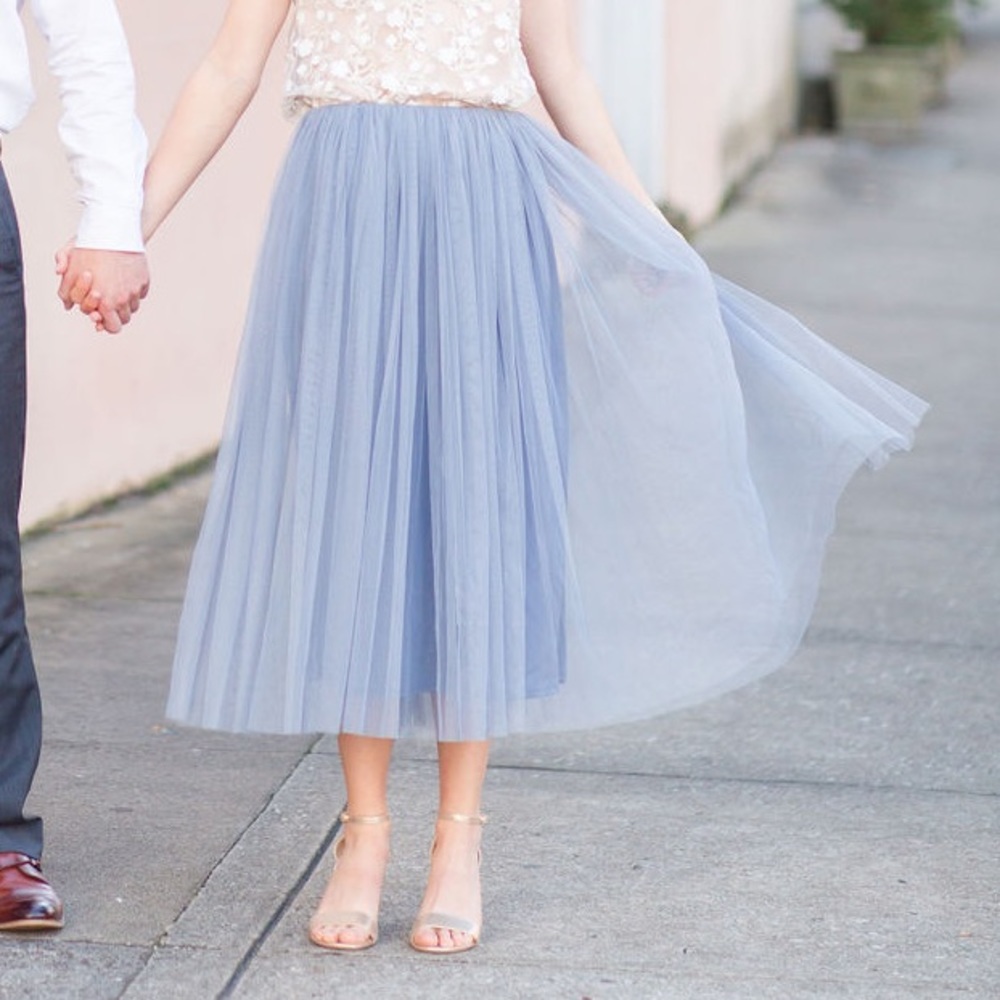 Tulle midi skirt